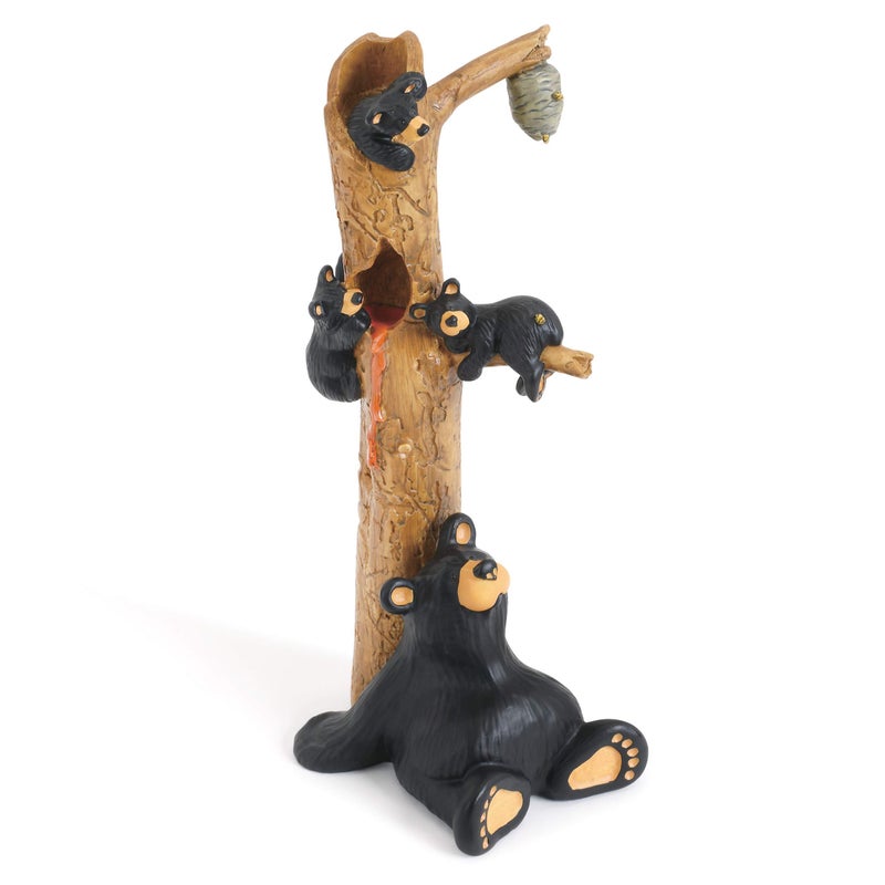 DEMDACO Bearfoots by Jeff Fleming Honey Tree Black Bear 9 x 3 Hand-cast Resin Tabletop Figurine Sculpture - Image 1